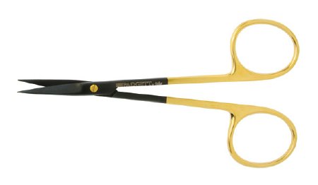 Padgett SuperCut - Iris Scissors 4-1/2 Inch Length Surgical Grade Ceramic Coated Stainless Steel / Tungsten Carbide NonSterile Finger Ring Handle Straight Blade - PM-5SC304CTC