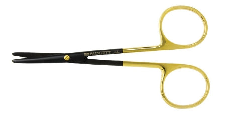 Miltex Padgett SuperCut Strabismus Scissors 4-1/2 Inch Length Surgical Grade Ceramic Coated Stainless Steel / Tungsten Carbide NonSterile Finger Ring Handle Curved Blade Blunt/Blunt - PM-5SC314CTC