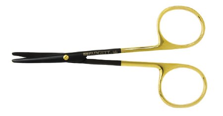 Padgett SuperCut - Strabismus Scissors 4-1/2 Inch Length Surgical Grade Ceramic Coated Stainless Steel / Tungsten Carbide NonSterile Finger Ring Handle Curved Blade Blunt Tip / Blunt Tip - PM-5SC314CTC
