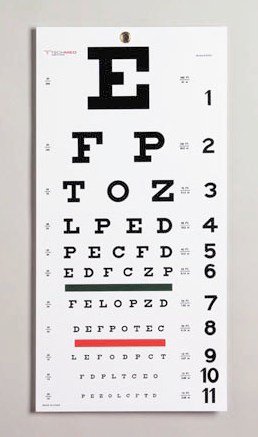 Tech-Med - Eye Chart 20 Foot Measurement Acuity Test - TM3050