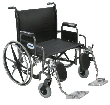 drive Sentra EC Heavy Duty - Bariatric Wheelchair Dual Axle Full Length Arm Swing-Away Footrest Black Upholstery 20 Inch Seat Width Adult 450 lbs. Weight Capacity - STD20ECDFAHD-SF
