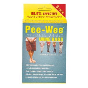 Phillips Environmental dba Cleanwaste Pee-Wee Unisex Urinal Bag Up to 24 oz. Zip Closure Single Patient Use - D583PW300