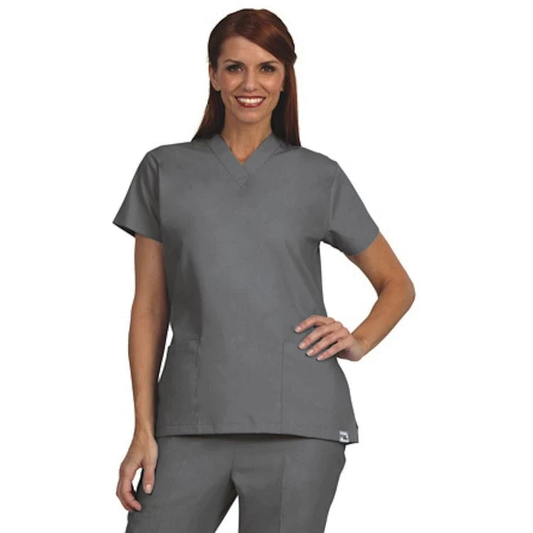 Fashion Seal Uniforms - Scrub Shirt Medium Black 2 Pockets Short Sleeve Female - 7172-M
