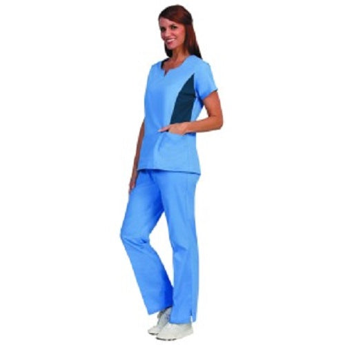 Simply Soft - Scrub Shirt 2X-Large Ceil Blue / Navy Short Sleeve Female - 7175-2XL