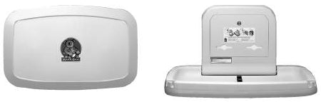 Koala Koala Bear Kare Baby Changing Station Horizontal Wall Mount Rectangular Gray Polypropylene - KB200-01