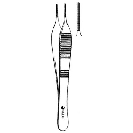 Sklar Sklar Tissue Forceps Adson-Debakey 4-3/4 Inch Premium OR Grade Stainless Steel NonSterile NonLocking Thumb Handle Straight 1 X 2 Rows of Atraumatic Fine Teeth - 52-5362
