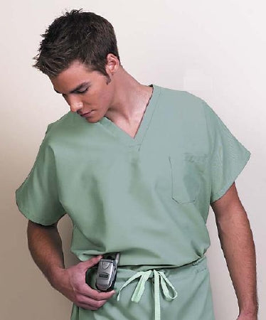 Fashion Seal Uniforms Scrub Shirt Large Dill 1 Pocket Extra Long Cap Sleeves Unisex - 78002-L