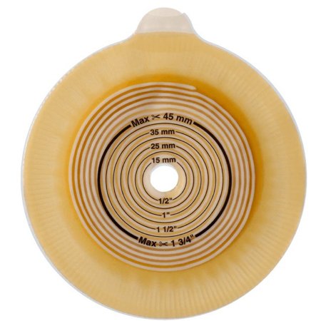 Assura - Ostomy Barrier Trim to Fit, Extended Wear Double Layer Adhesive 60 mm Flange Blue Code System 3/8-2-1/4 Inch Opening - 2883