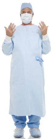 O&M Halyard Inc MICROCOOL Breathable Surgical Gown X-Large / X-Long Unisex AAMI Level 4 NonSterile Blue - 72453