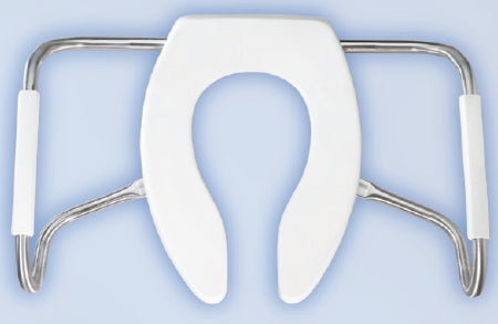 Bemis Healthcare Medic-Aid Heavy Duty Raised Toilet Seat with Arms - Elongated 2 Inch Height White 250 lbs. Weight Capacity - A2155T