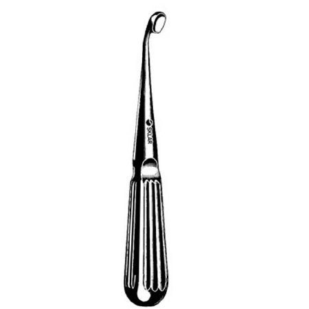 Sklar - Bone Curette Bruns 9 Inch Length Hollow Handle with Grooves Size 5 Tip Angled Oval Cup Tip - 40-7229