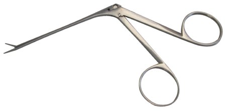 BR Surgical - Micro Ear Forceps 3-1/4 Inch Length Surgical Grade Stainless Steel NonSterile NonLocking Finger Ring Handle Straight 0.9 X 4 mm Serrated Tips - BR44-35040