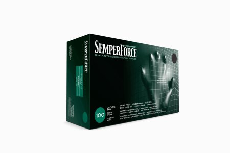Semperforce - Exam Glove Large NonSterile Nitrile Standard Cuff Length Textured Fingertips Black Not Chemo Approved - BKNF104