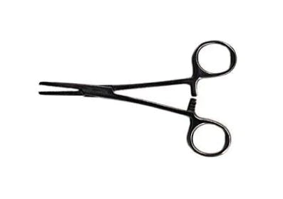 Medical Action Industries - Hemostatic Forceps Mosquito 4-3/4 Inch Length Floor Grade Nickel Plated Stainless Steel Sterile Ratchet Lock Finger Ring Handle Straight Serrated Tip - 56220
