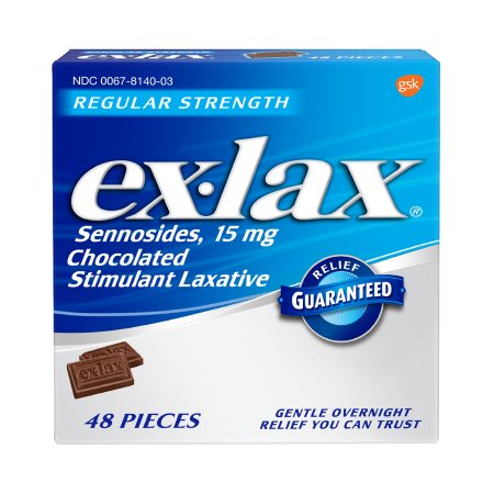 Ex-lax - Laxative Chocolate Flavor Tablet 48 per Box 15 mg Strength Sennosides - 00067000548