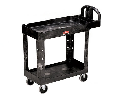 Saalfeld Redistribution Utility Cart 39 X 17.875 X 33.25 Inch 2 Shelves Black - FG450088BLA
