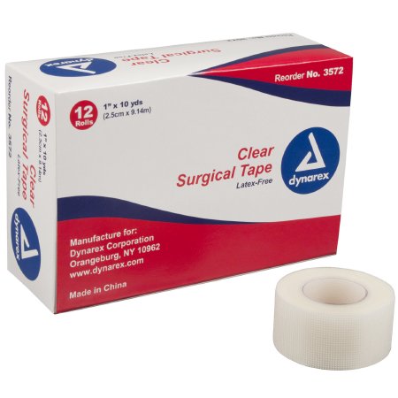 Dynarex - Medical Tape Porous Adhesive 1 Inch X 10 Yard Transparent NonSterile - 3572