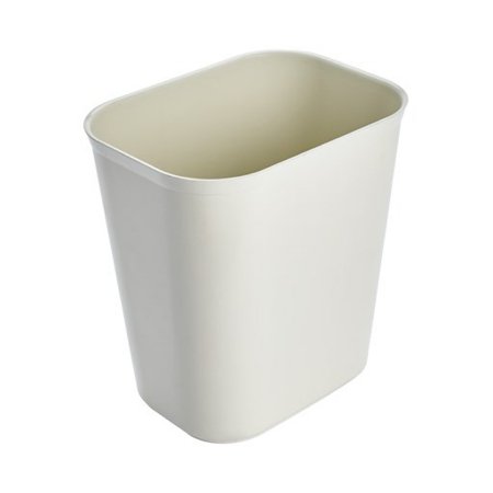 Rubbermaid - Fire-Resistant Trash Can 14 Quart Rectangular Beige Thermoset Polyester Open Top - FG254100BEIG