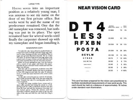 Bernell/Vision Training Products - Eye Chart 16 Inch Measurement Acuity Test - ODNVC