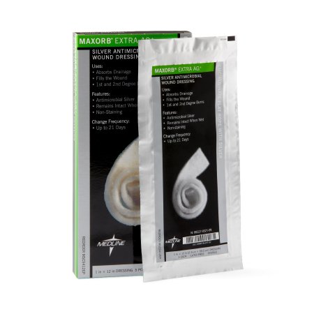 Maxorb Extra Ag+ - Silver Alginate Dressing 1 X 12 Inch Rope Sterile - MSC9412EP
