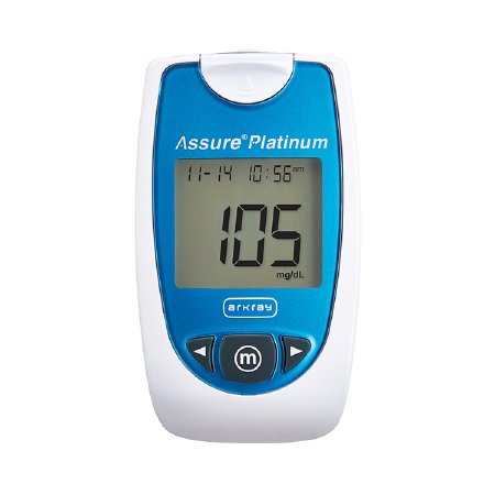 Arkray USA Assure Platinum Blood Glucose Meter 7 Seconds Stores Up To 500 Results, 7-, 14-, 30-, and 90-Day Averaging Automatic Coding - 500001