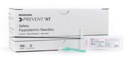 McKesson McKesson Prevent HT Hypodermic Needle Hinged Safety Needle 18 Gauge 1 Inch - 102-N181S