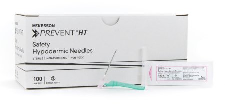 McKesson McKesson Prevent HT Hypodermic Needle Hinged Safety Needle 18 Gauge 1-1/2 Inch - 102-N18105S