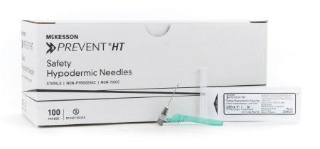 McKesson McKesson Prevent HT Hypodermic Needle Hinged Safety Needle 22 Gauge 1 Inch - 102-N221S