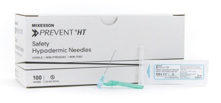 McKesson McKesson Prevent HT Hypodermic Needle Hinged Safety Needle 23 Gauge 1-1/2 Inch - 102-N23105S