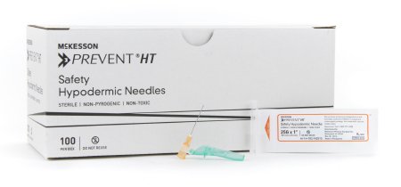 McKesson McKesson Prevent HT Hypodermic Needle Hinged Safety Needle 25 Gauge 1 Inch - 102-N251S