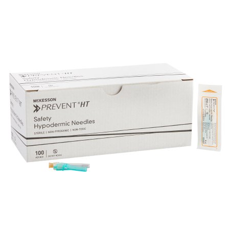 McKesson Prevent HT - Hypodermic Needle Hinged Safety Needle 25 Gauge 1 Inch Length Ultra Thin Wall - 102-N251S