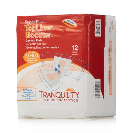 Tranquility Top Liner Contour - Incontinence Booster Pad 14 X 32 Inch Heavy Absorbency Superabsorbant Core One Size Fits Most Adult Unisex Disposable - 3097