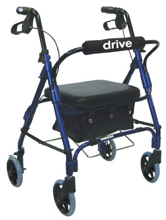 Drive Medical drive Deluxe 4 Wheel Rollator Blue Aluminum Frame - 301PSBN