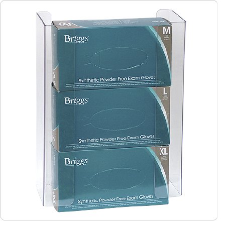 Omnimed Glove Box Holder Horizontal Mount 3-Box Clear 4-1/8 X 11-1/4 X 15-1/2 Inch Plastic - 305362