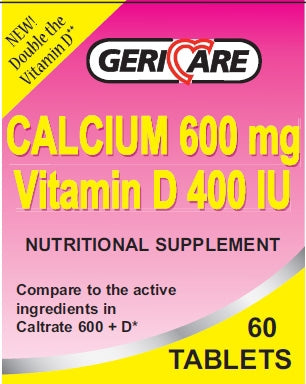 McKesson Geri-Care Joint Health Supplement Calcium / Vitamin D 600 MG - 400 IU Strength Tablet 60 per Bottle - 748-06-GCP
