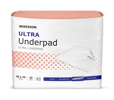 McKesson McKesson Ultra Underpad 36 X 36 Inch Disposable Fluff / Polymer Heavy Absorbency - UPHV3636
