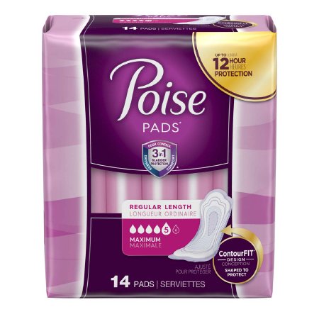 Kimberly Clark Poise Bladder Control Pad 3 X 11 Inch Length Heavy Absorbency Absorb-Loc Regular Female Disposable - 19568