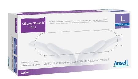 Ansell Micro-Touch Plus Exam Glove X-Large NonSterile Latex Standard Cuff Length Fully Textured Ivory Not Chemo Approved - 6015304