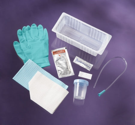 Medline - Intermittent Catheter Tray Uretheral 15 Fr. Red Rubber - DYNC1816