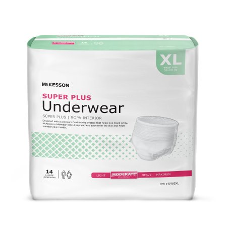 McKesson McKesson Super Plus Adult Absorbent Underwear Pull On X-Large Disposable Moderate Absorbency - UWGXL