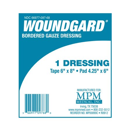WoundGard - Adhesive Dressing 6 X 8 Inch Gauze Rectangle White Sterile - MP00099C