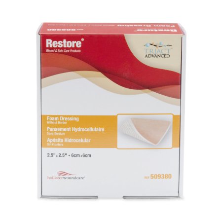 Restore - Foam Dressing 2-1/2 X 2-1/2 Inch Square Non-Adhesive without Border Sterile - 509380
