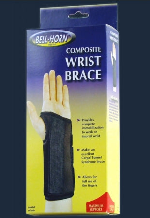 DJO Composite Wrist Brace Palmar Stay Left Hand Black Small - 207S
