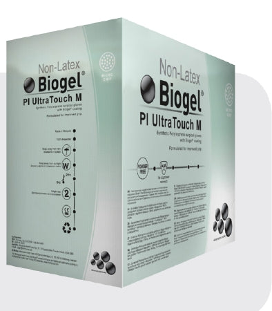 Biogel PI UltraTouch M - Surgical Glove Size 8 Sterile Pair Polyisoprene Extended Cuff Length Fully Textured Straw Not Chemo Approved - 42680