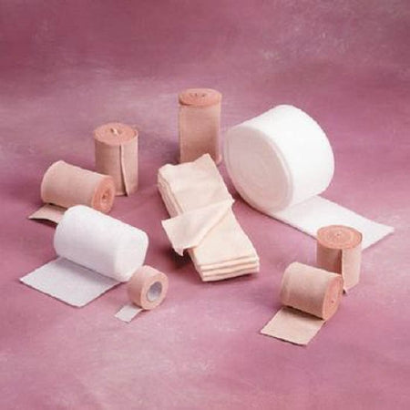Rolyan LymphaKit - 4 Layer Compression Bandage System Multiple Sizes Standard Compression Self-adherent / Tape Closure Tan / White NonSterile - 92988001