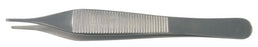 BR Surgical - Dressing Forceps Hudson-Ewald 4-3/4 Inch Length Surgical Grade Stainless Steel NonSterile NonLocking Thumb Handle Straight Serrated Tips - BR10-17212