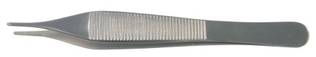 BR Surgical - Dressing Forceps Hudson-Ewald 4-3/4 Inch Length Surgical Grade Stainless Steel NonSterile NonLocking Thumb Handle Straight Serrated Tips - BR10-17212