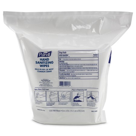 Purell - Hand Sanitizing Wipe 1,200 Count BZK (Benzalkonium Chloride) Wipe Refill Pouch - 9118-02