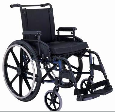 Merits Health Products Lightweight Wheelchair K4 Dual Axle Desk Length Arm Flip Back / Padded Arm Style 8 Inch Front Casters / 24 Inch Rear Wheels 18 Inch Seat Width 250 Lbs. Weight Capacity - L2203340BM29