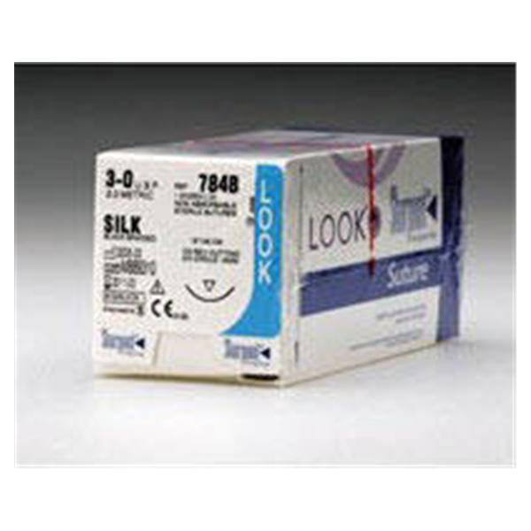 Look/Div Surgical Specialties Suture 3-0 Silk Hs-24/C-31 Black 18" Double Arm Braid 12/Bx - D632N